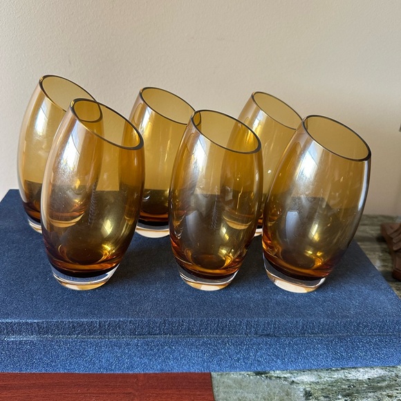 Vintage rare2000’s asymmetrical gorgeous6 drink glasses.Excellent Condition